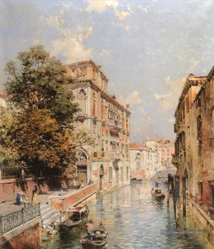 Une vue à Rio S Marina Venise Franz Richard Unterberger Venise Peinture à l'huile